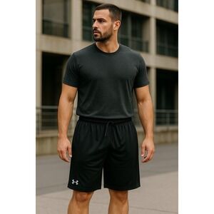 Under Armour Shorts Men's XXL‎ Black HeatGear Basketball Gym Comfy Athleisure